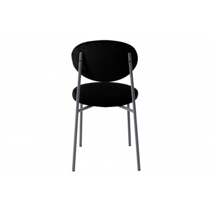 LeisureMod Euston Modern Velvet Dining Chair With Gray Steel Frame (Set Of 4) - Black