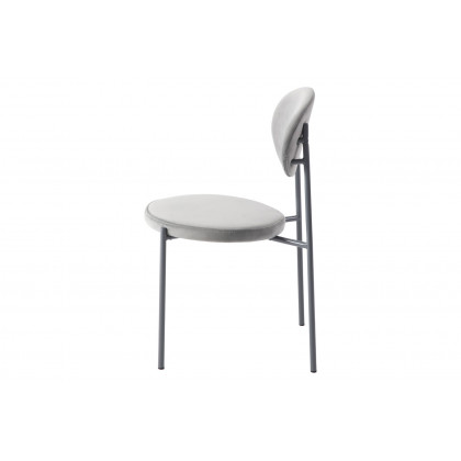 LeisureMod Euston Modern Velvet Dining Chair With Gray Steel Frame - Gray