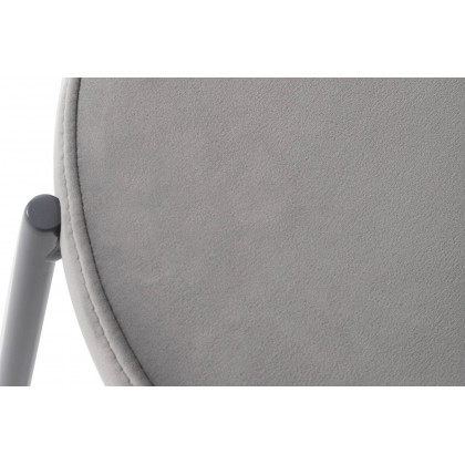 LeisureMod Euston Modern Velvet Dining Chair With Gray Steel Frame - Gray
