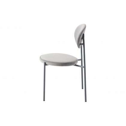 LeisureMod Euston Modern Velvet Dining Chair With Gray Steel Frame (Set Of 4) - Gray