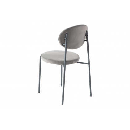 LeisureMod Euston Modern Velvet Dining Chair With Gray Steel Frame (Set Of 4) - Gray