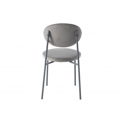 LeisureMod Euston Modern Velvet Dining Chair With Gray Steel Frame (Set Of 4) - Gray