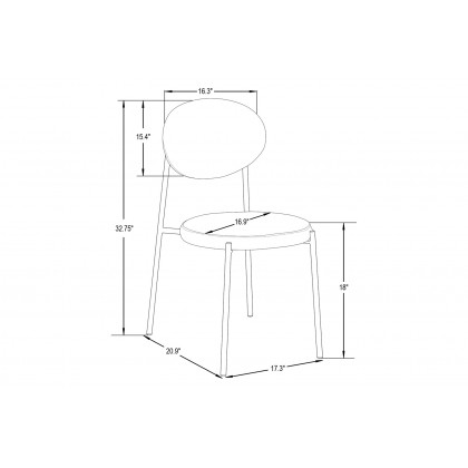 LeisureMod Euston Modern Velvet Dining Chair With Gray Steel Frame (Set Of 4) - Gray