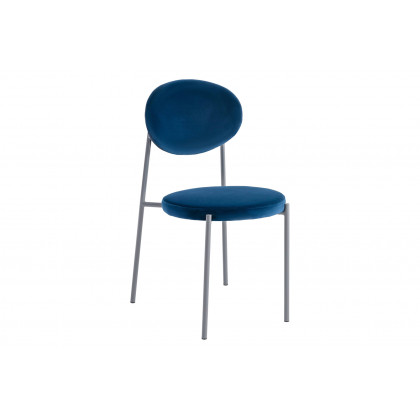 LeisureMod - Euston Modern Velvet Dining Chair With Gray Steel Frame (Set Of 2)