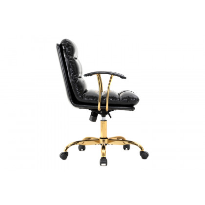 LeisureMod Regina Modern Leather Adjustable Conference Office Chair - Black