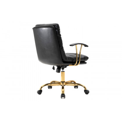 LeisureMod Regina Modern Leather Adjustable Conference Office Chair - Black