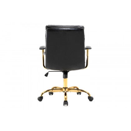 LeisureMod Regina Modern Leather Adjustable Conference Office Chair - Black