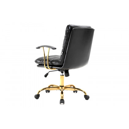 LeisureMod Regina Modern Leather Adjustable Conference Office Chair - Black