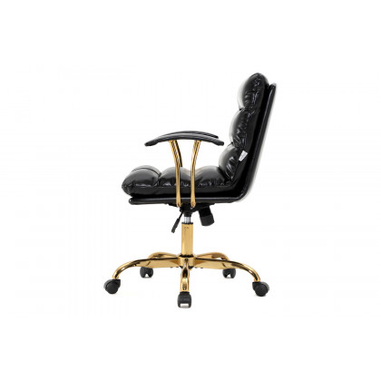 LeisureMod Regina Modern Leather Adjustable Conference Office Chair - Black