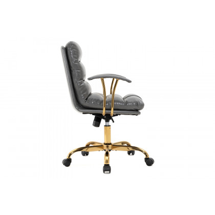 LeisureMod Regina Modern Leather Adjustable Conference Office Chair - Titanium/Gray