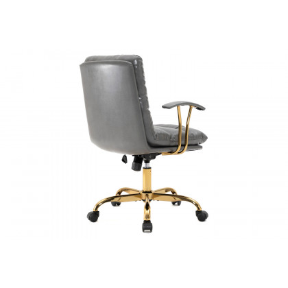 LeisureMod Regina Modern Leather Adjustable Conference Office Chair - Titanium/Gray