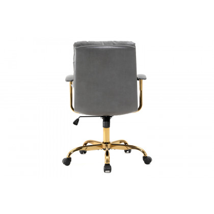 LeisureMod Regina Modern Leather Adjustable Conference Office Chair - Titanium/Gray