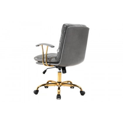 LeisureMod Regina Modern Leather Adjustable Conference Office Chair - Titanium/Gray