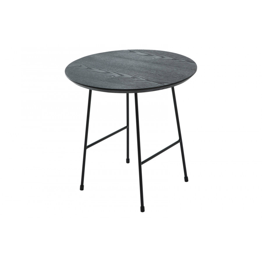 LeisureMod Rossmore Black Base Side Table - Black