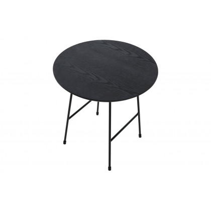LeisureMod Rossmore Black Base Side Table - Black