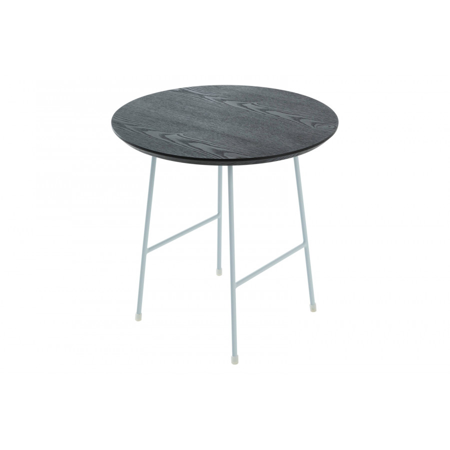 LeisureMod Rossmore White Base Side Table - Black