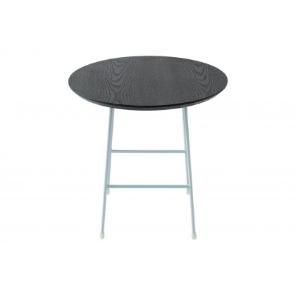 LeisureMod Rossmore White Base Side Table - Black