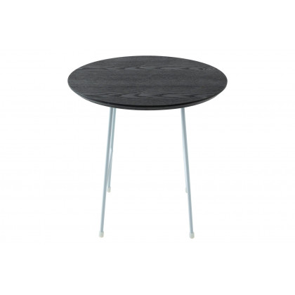LeisureMod Rossmore White Base Side Table - Black
