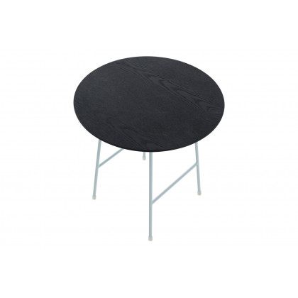 LeisureMod Rossmore White Base Side Table - Black
