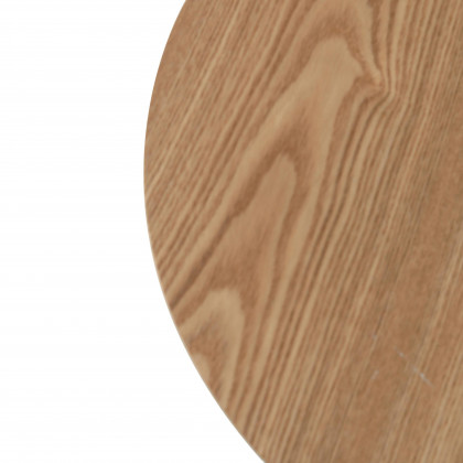 LeisureMod Rossmore White Base Side Table - Natural Wood