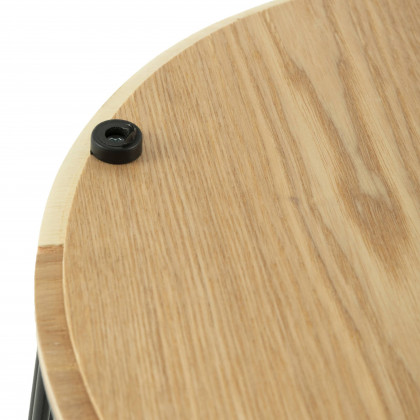 LeisureMod Runswick Modern Wood Top End Table With Metal Base - Natural Wood