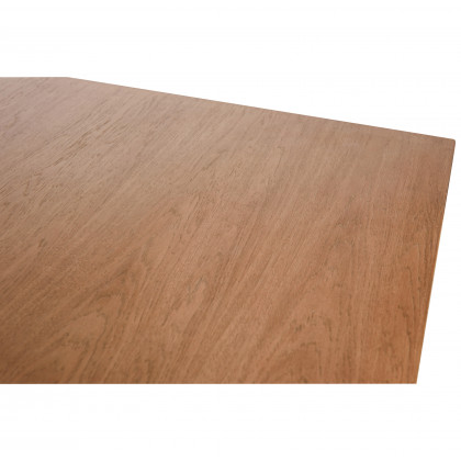 LeisureMod - Ravenna Modern 63" Rectangular Wood Dining Table with Metal Y-Shaped Joint Legs in White Oak