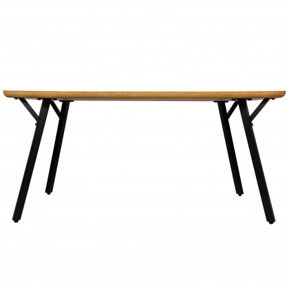 LeisureMod - Ravenna Modern 63" Rectangular Wood Dining Table with Metal Y-Shaped Joint Legs in White Oak