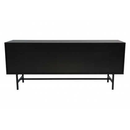 LeisureMod Rochester Modern Rectangular TV Stand with Enclosed Storage - Ebony