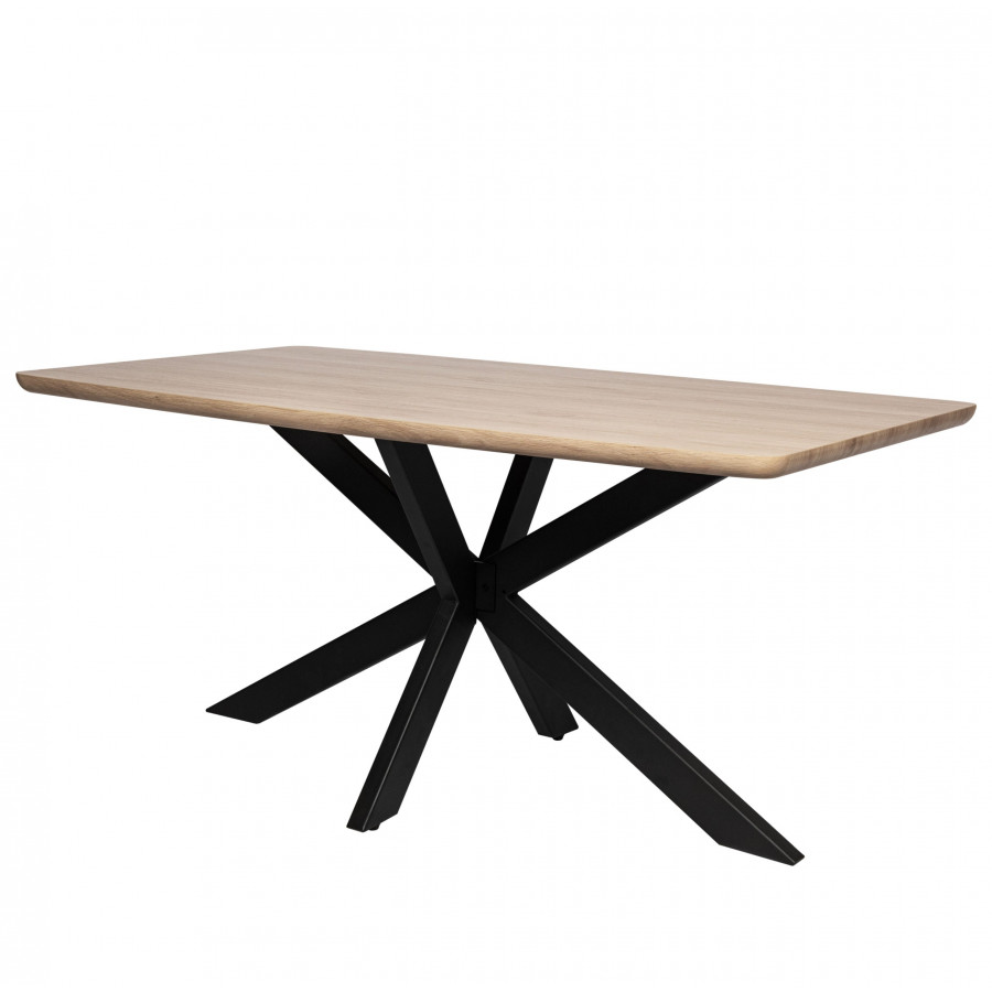 LeisureMod Ravenna 63" Rectangular Wood Dining Table with Modern Metal Base - Maple