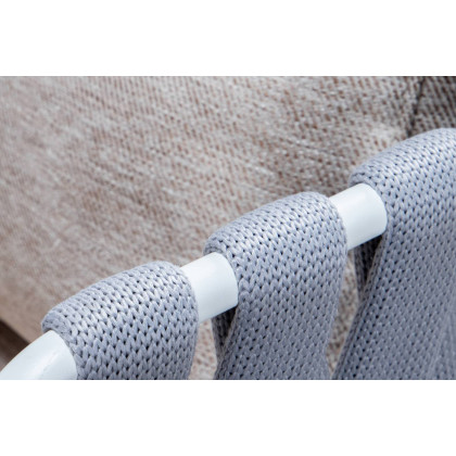 LeisureMod Spencer Modern Outdoor Rope Loveseat with Cushions - Light Gray