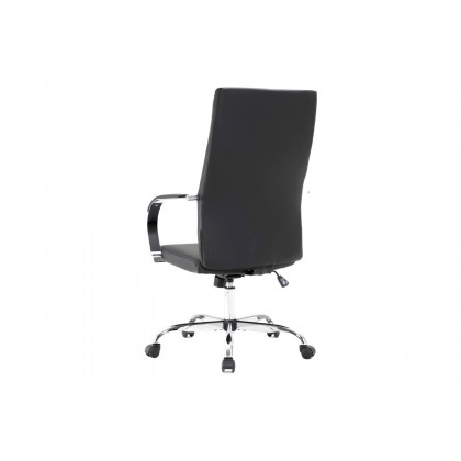 LeisureMod Sonora Modern High-Back Leather Office Chair - Black