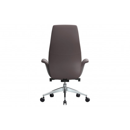 LeisureMod Summit Mid-Century Modern High-Back Conference Office Chair with Aluminum Frame - Gray