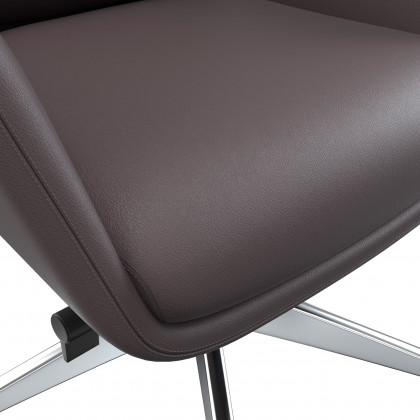 LeisureMod Summit Mid-Century Modern High-Back Conference Office Chair with Aluminum Frame - Gray