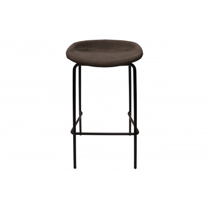 LeisureMod Servos Modern Barstool with Upholstered Faux Leather Seat - Elephant Gray