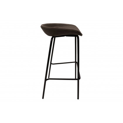 LeisureMod Servos Modern Barstool with Upholstered Faux Leather Seat - Elephant Gray