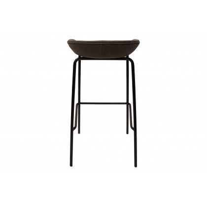 LeisureMod Servos Modern Barstool with Upholstered Faux Leather Seat - Elephant Gray