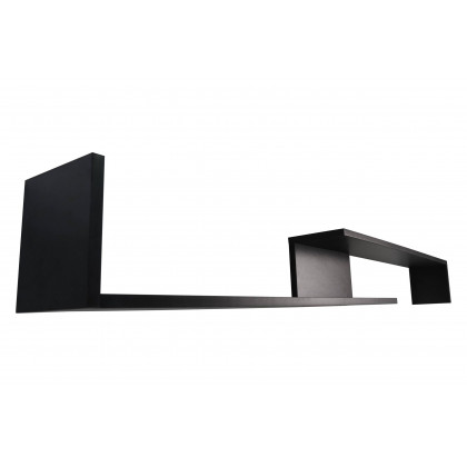 LeisureMod Surrey Modern TV Stand with MDF Shelves and Bookcase - Ebony