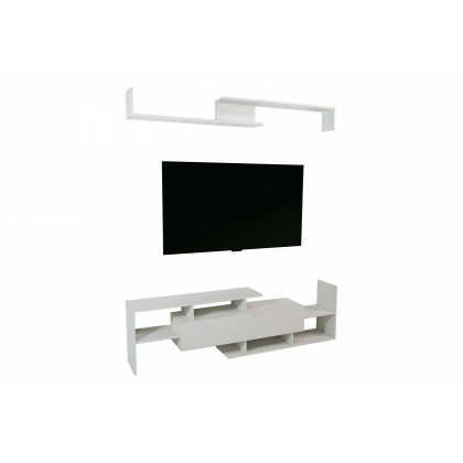 LeisureMod - Surrey Modern TV Stand with MDF Shelves and Bookcase