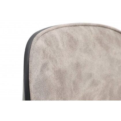 LeisureMod Tule Mid-Century Modern Dining Side Chair with Powder-Coated Steel Frame - Black/Charcoal