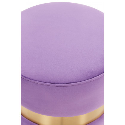 LeisureMod Troy 146" Round Velvet Ottoman - Purple