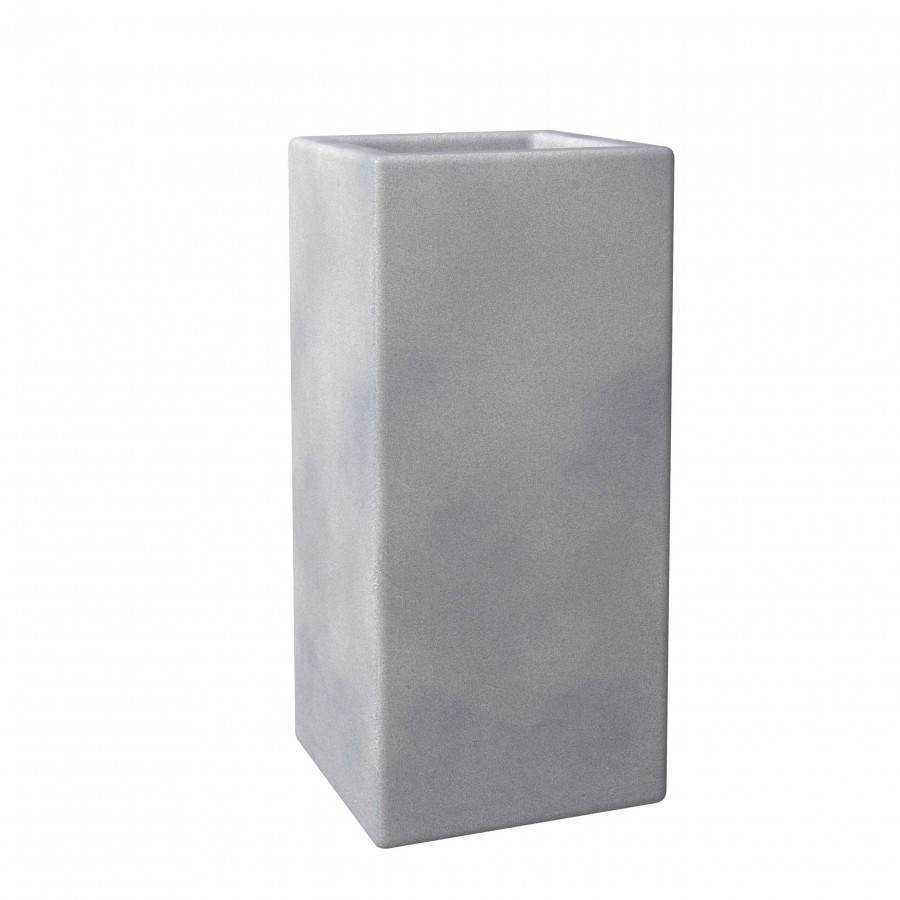 LeisureMod Terra Modern 31" Square Planter Pot in Fiberstone and Clay - Aged Concrete