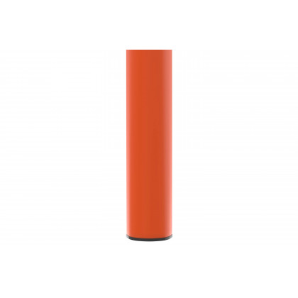 LeisureMod Tresse Mid-Century Modern Stackable Square Plastic Dining Stool with Wicker Top - Orange