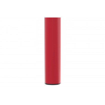 LeisureMod Tresse Mid-Century Modern Stackable Square Plastic Dining Stool with Wicker Top - Red