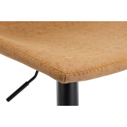 LeisureMod Tilbury Modem Adjustable Bar Stool with Footrest and 360-Degree Swivel - Light Brown