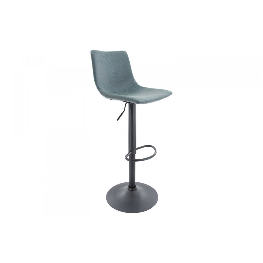 LeisureMod Tilbury Modem Adjustable Bar Stool with Footrest and 360-Degree Swivel - Peacock/Blue