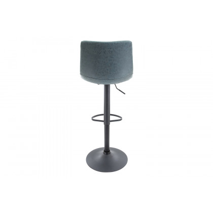 LeisureMod Tilbury Modem Adjustable Bar Stool with Footrest and 360-Degree Swivel - Peacock/Blue