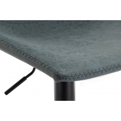 LeisureMod Tilbury Modem Adjustable Bar Stool with Footrest and 360-Degree Swivel - Peacock/Blue