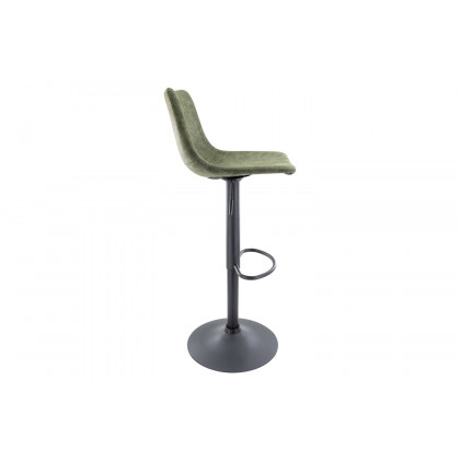 LeisureMod Tilbury Modem Adjustable Bar Stool with Footrest and 360-Degree Swivel - Olive Green
