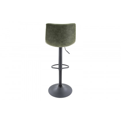 LeisureMod Tilbury Modem Adjustable Bar Stool with Footrest and 360-Degree Swivel - Olive Green
