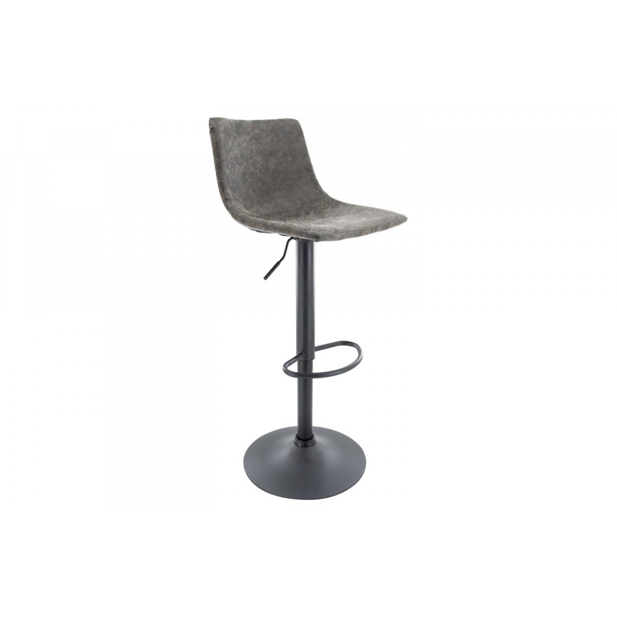 LeisureMod Tilbury Modem Adjustable Bar Stool with Footrest and 360-Degree Swivel - Gray